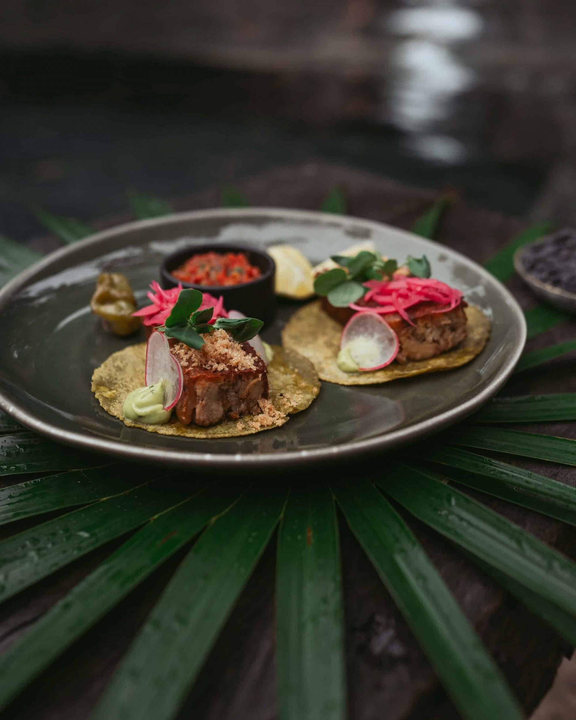 Plato del restaurante Milum en Bardo Hotel Tulum